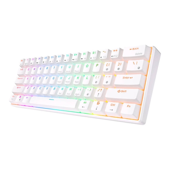 Klawiatura mechaniczna Royal Kludge RK61 RGB, brown switch (biała)