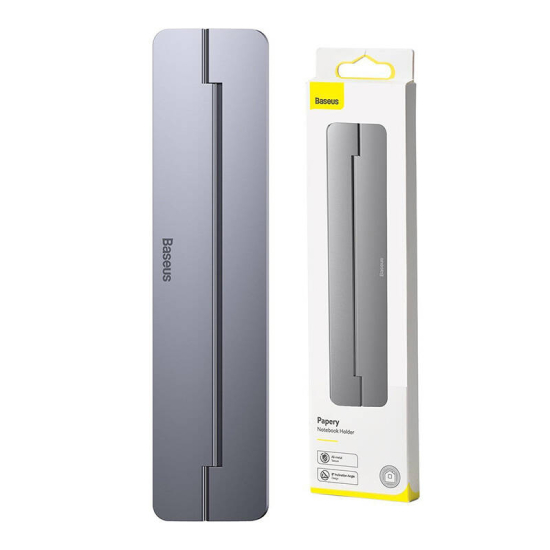 Samoprzylepna aluminiowa podstawka Baseus Papery pod laptopa (szara)