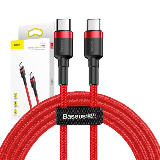 Kabel USB-C do USB-C PD Baseus Cafule PD 2.0 QC 3.0 60W 1m (czerwony)