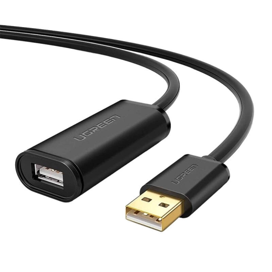 Kabel przedłużający USB 2.0 UGREEN US121, aktywny, 5m (czarny)