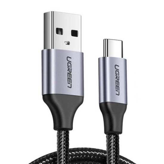 Kabel USB do USB-C QC3.0 UGREEN  US288 0,5m z aluminiową wtyczką (czarny)