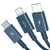 Kabel USB 3w1 Baseus Superior Series, USB do micro USB / USB-C / Lightning, 3.5A, 1.5m (niebieski)