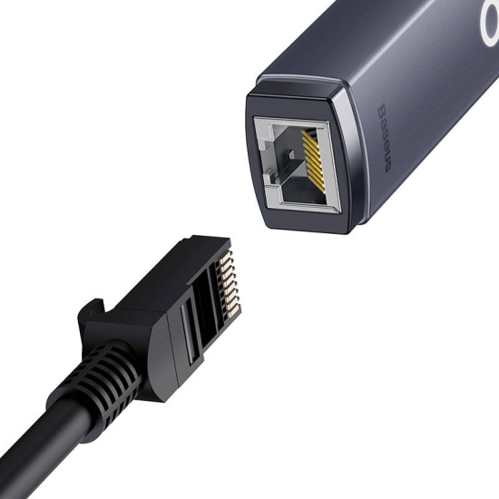 Adapter sieciowy Baseus Lite Series USB do RJ45, 1000Mbps (szary)