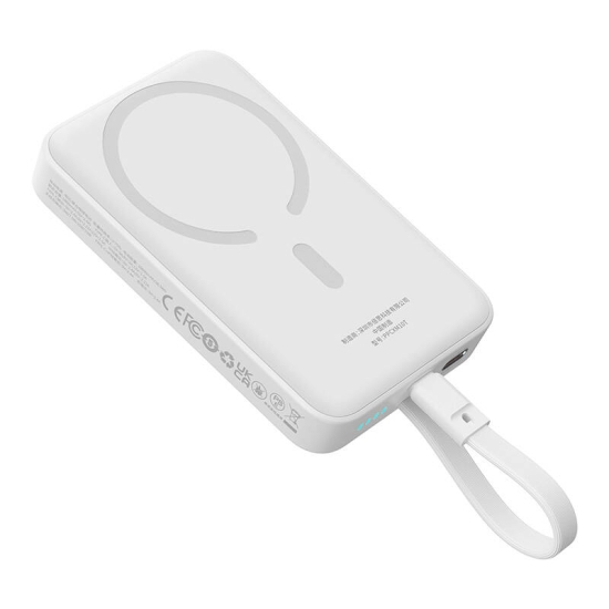 Powerbank magnetyczny Baseus Magnetic Mini 10000mAh, USB-C 30W MagSafe (biały)