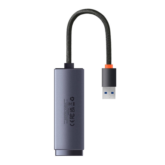 Adapter sieciowy Baseus Lite Series USB do RJ45, 1000Mbps (szary)