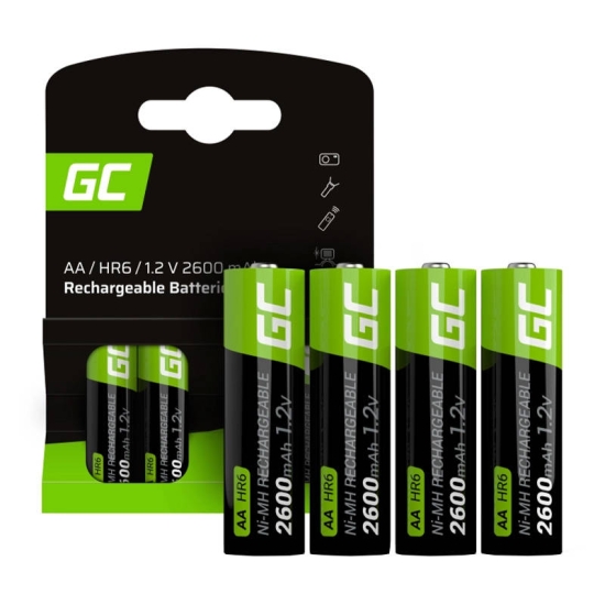 Green Cell Baterie Akumulatorki Paluszki 4x AA R6 2600mAh