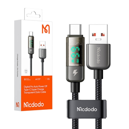 Kabel USB-A do USB-C Mcdodo CA-3630, auto power off, PD 100W, 1.2m (czarny)