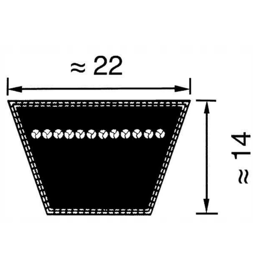 Pas klinowy Optibelt C67 22x1700 VB221700 Optibelt