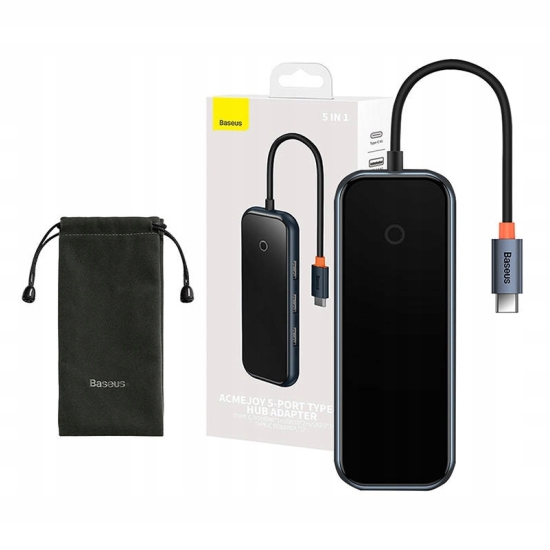 Hub 5w1 Baseus AcmeJoy series USB-C do 2xUSB 3.0 + USB 2.0 + USB-C PD + HDM