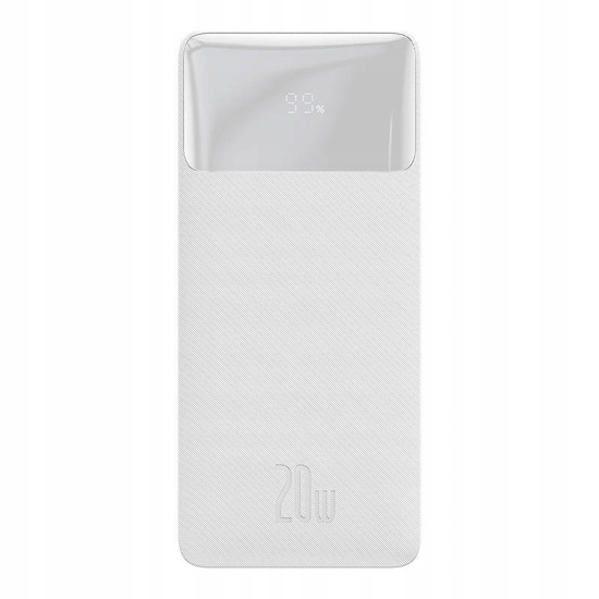 Powerbank 20000 mAh Baseus Bipow 2xUSB, USB-C 20W (biały)