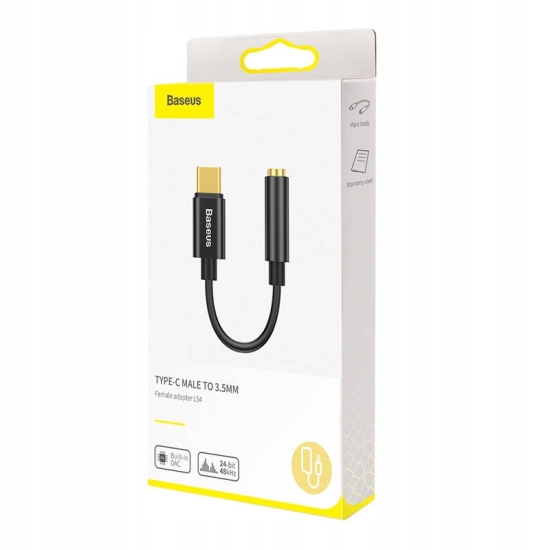 Adapter audio Baseus L54 USB-C + mini jack 3,5mm (czarny)