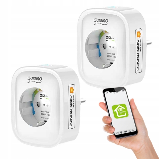 Inteligentne gniazdko WiFi Gosund SP1-H, 2 sztuki (HomeKit) (dwupak)