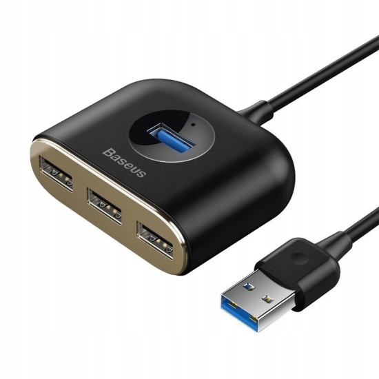 Adapter USB 4w1 Baseus Square Round, HUB USB 3.0 do 1x USB 3.0 + 3x USB 2.0