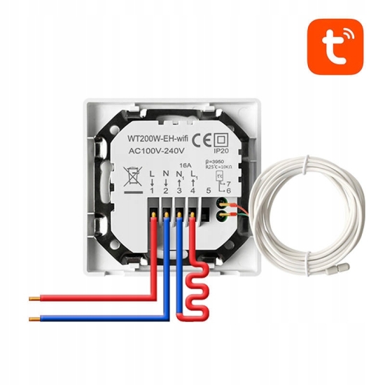 Inteligentny termostat Avatto WT200-16A-W ogrzewanie elektryczne 16A WiFi T