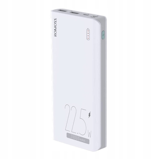 Powerbank 20000 mAh 22.5W Romoss SENSE6F (biały) USB-C Lightning micro USB