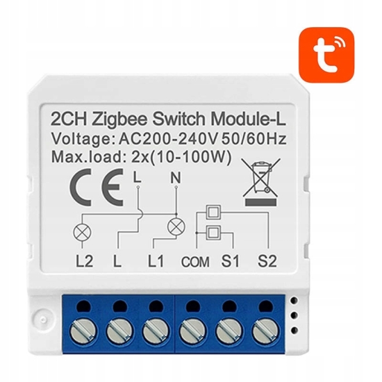 Inteligentny przełącznik dopuszkowy ZigBee Avatto LZWSM16-W2 Bez Neutralneg