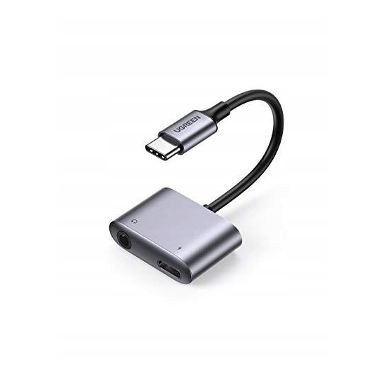 Adapter audio UGREEN CM231 USB-C do mini jack 3.5mm (szary)