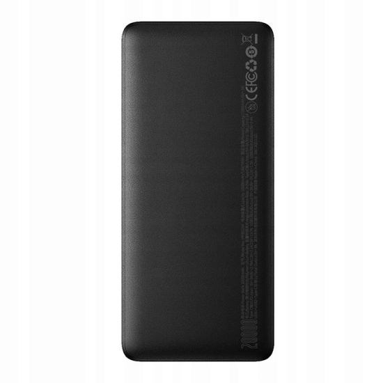 Powerbank Baseus Bipow, 20000mAh, 2x USB, USB-C, 25W (czarny)