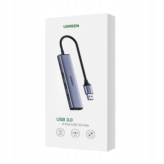 Hub UGREEN 5w1 Adapter, USB do 4x USB 3.0 CM473-20805 (szary)